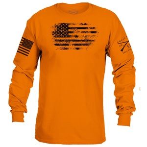 Gruntstyle orange American flag long sleeve